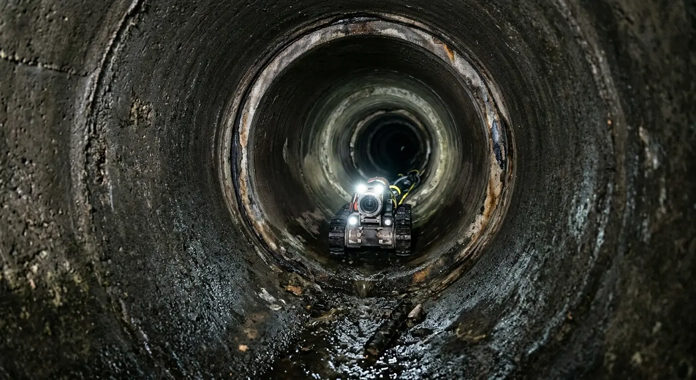 Robotic sewer camera inspecting pipe interior for Sewer Line Repair in Sarasota